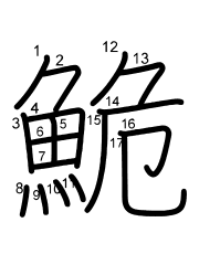 Thứ tự nét chữ 鮠