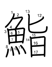 Thứ tự nét chữ 鮨