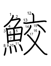 Thứ tự nét chữ 鮫