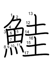 Thứ tự nét chữ 鮭