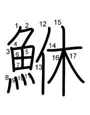 Thứ tự nét chữ 鮴