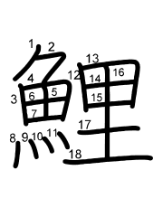 Thứ tự nét chữ 鯉