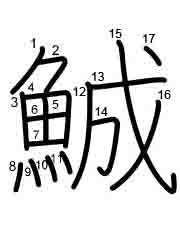 Thứ tự nét chữ 鯎