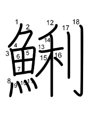 Thứ tự nét chữ 鯏
