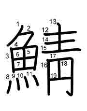Thứ tự nét chữ 鯖