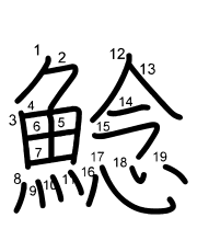 Thứ tự nét chữ 鯰