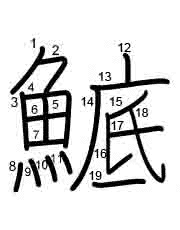 Thứ tự nét chữ 鯳
