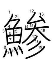 Thứ tự nét chữ 鯵