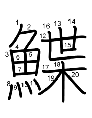 Thứ tự nét chữ 鰈