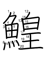 Thứ tự nét chữ 鰉