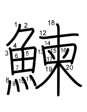 Thứ tự nét chữ 鰊