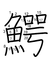 Thứ tự nét chữ 鰐