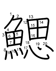 Thứ tự nét chữ 鰓