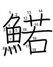 Thứ tự nét chữ 鰙