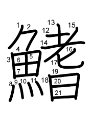 Thứ tự nét chữ 鰭