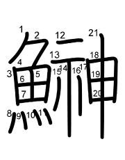Thứ tự nét chữ 鰰
