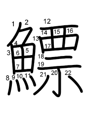 Thứ tự nét chữ 鰾