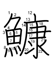 Thứ tự nét chữ 鱇