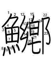 Thứ tự nét chữ 鱜