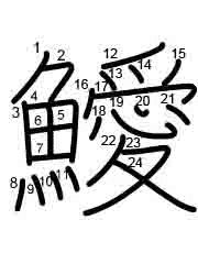 Thứ tự nét chữ 鱫