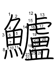 Thứ tự nét chữ 鱸