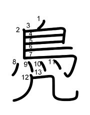 Thứ tự nét chữ 鳧