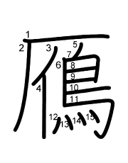 Thứ tự nét chữ 鴈