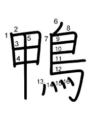 Thứ tự nét chữ 鴨