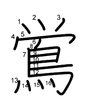 Thứ tự nét chữ 鴬