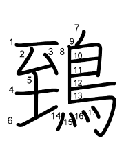 Thứ tự nét chữ 鵄