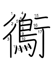 Thứ tự nét chữ 鵆