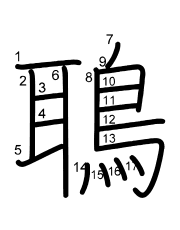 Thứ tự nét chữ 鵈