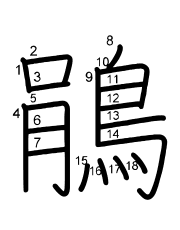 Thứ tự nét chữ 鵑