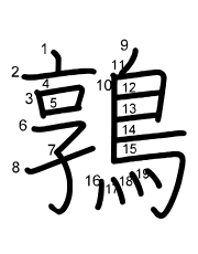 Thứ tự nét chữ 鶉