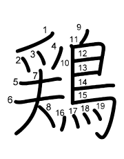Thứ tự nét chữ 鶏