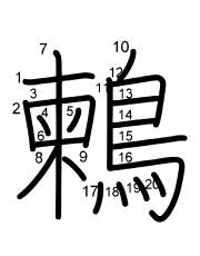 Thứ tự nét chữ 鶫