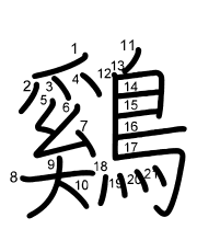 Thứ tự nét chữ 鷄