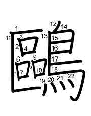 Thứ tự nét chữ 鷗