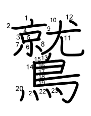 Thứ tự nét chữ 鷲