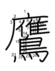 Thứ tự nét chữ 鷹