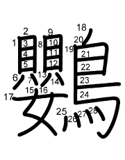 Thứ tự nét chữ 鸚