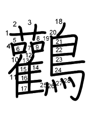 Thứ tự nét chữ 鸛