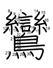 Thứ tự nét chữ 鸞