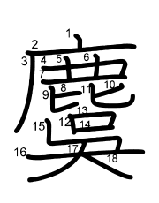 Thứ tự nét chữ 麌
