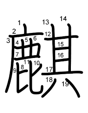 Thứ tự nét chữ 麒