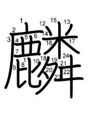 Thứ tự nét chữ 麟