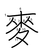 Thứ tự nét chữ 麥