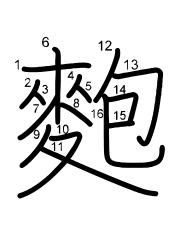 Thứ tự nét chữ 麭