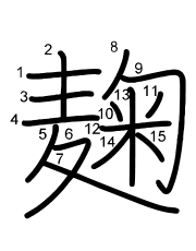 Thứ tự nét chữ 麹