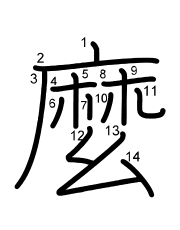 Thứ tự nét chữ 麼